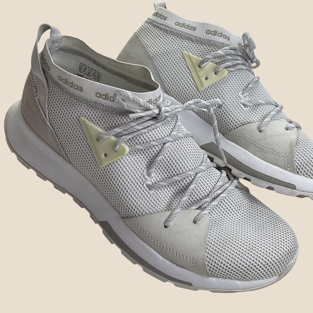 Adidas Quesa Cloudfoam Sz 10 Ultimate Grey White Mesh Running Shoes B96519 women